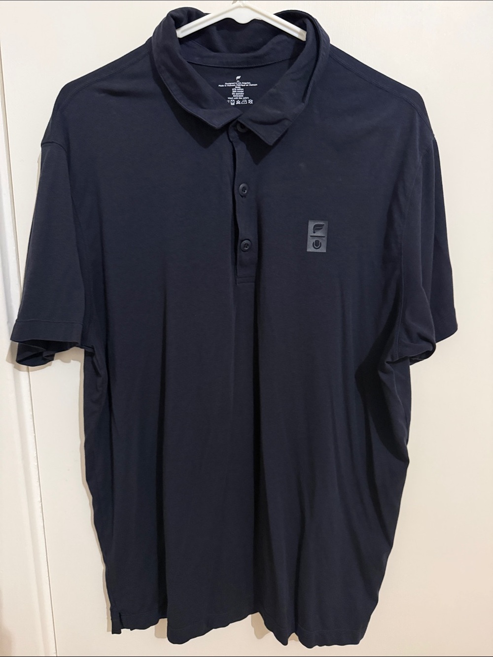 Men's Black Polo Shirt with Fabletics x Tennis Logo